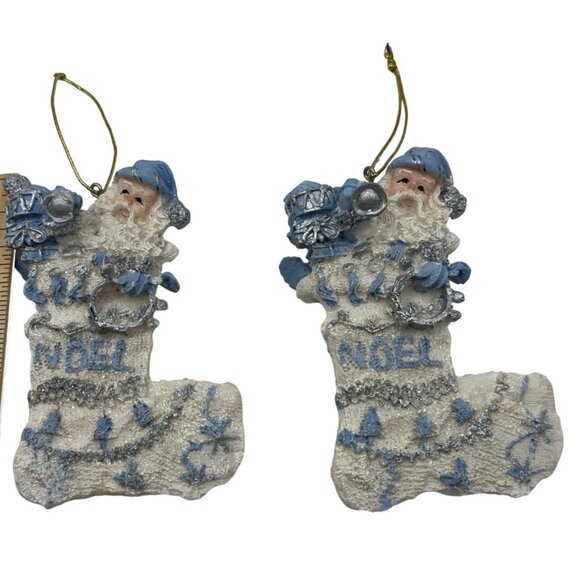 Vintage Noel & Love Christmas Stocking Ornaments A86 - Picture 1 of 5